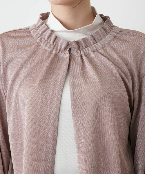 Leilian / レリアン カーディガン・ボレロ | ラメフリルネックカーディガン | 詳細10