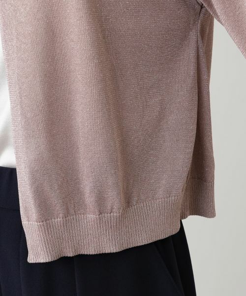 Leilian / レリアン カーディガン・ボレロ | ラメフリルネックカーディガン | 詳細13