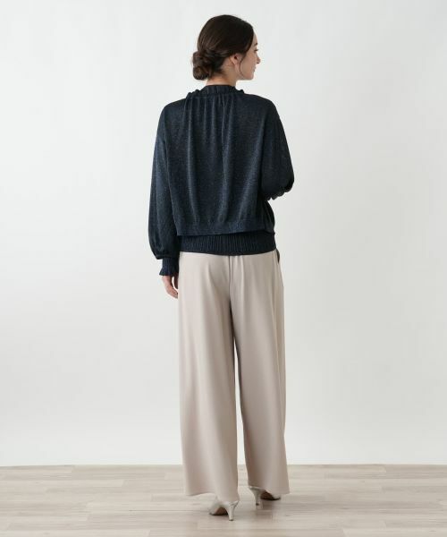 Leilian / レリアン カーディガン・ボレロ | ラメフリルネックカーディガン | 詳細3