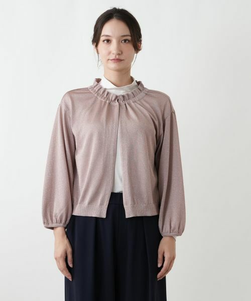 Leilian / レリアン カーディガン・ボレロ | ラメフリルネックカーディガン | 詳細7