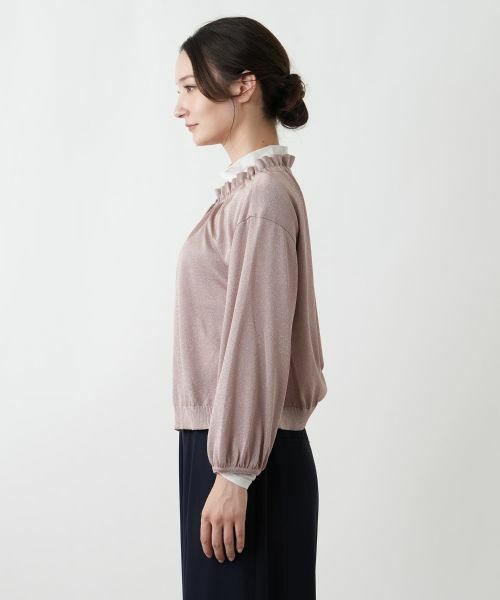 Leilian / レリアン カーディガン・ボレロ | ラメフリルネックカーディガン | 詳細8