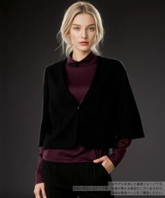 Leilian / レリアン テーラードジャケット | ノーカラーVネックジャケット