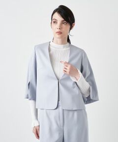 Leilian / レリアン テーラードジャケット | ノーカラーVネックジャケット