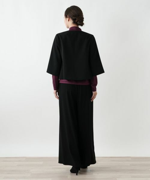 Leilian / レリアン テーラードジャケット | ノーカラーVネックジャケット | 詳細3