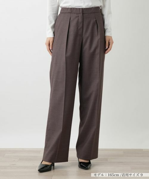 Leilian/レリアン センタープレスパンツ ブラウン 7(S) Leilian/レリアン センタープレスパンツ ブラウン 7(S)