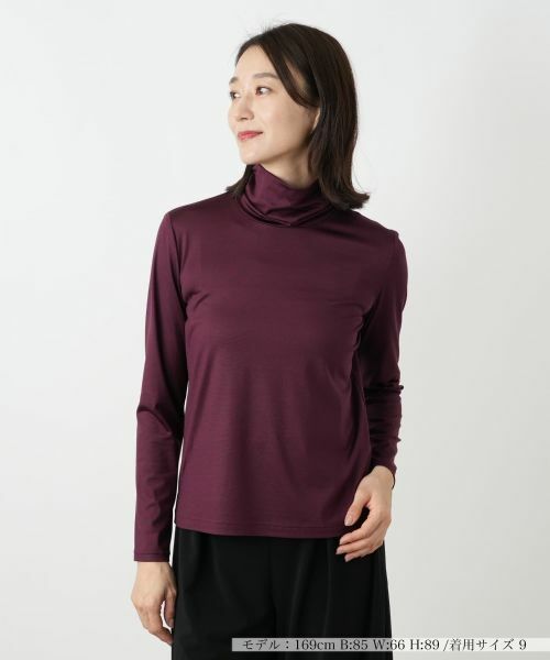 Leilian / レリアン カットソー | シルク混タートルネックカットソー(ボルドー)