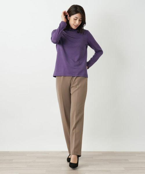 Leilian / レリアン カットソー | ボーダーハイネックカットソー | 詳細10