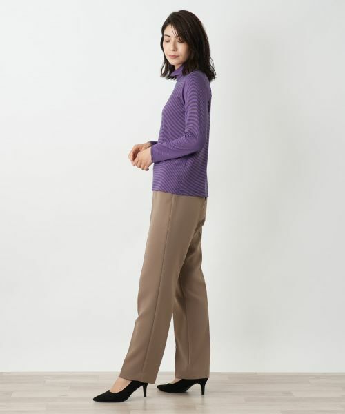 Leilian / レリアン カットソー | ボーダーハイネックカットソー | 詳細11