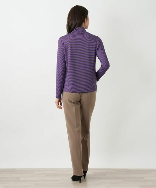 Leilian / レリアン カットソー | ボーダーハイネックカットソー | 詳細12