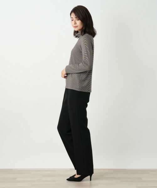 Leilian / レリアン カットソー | ボーダーハイネックカットソー | 詳細2