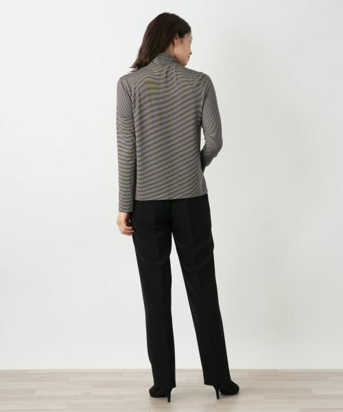 Leilian / レリアン カットソー | ボーダーハイネックカットソー | 詳細3