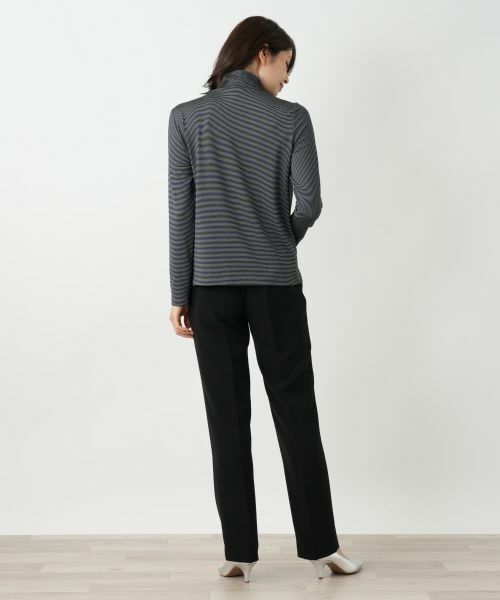 Leilian / レリアン カットソー | ボーダーハイネックカットソー | 詳細6