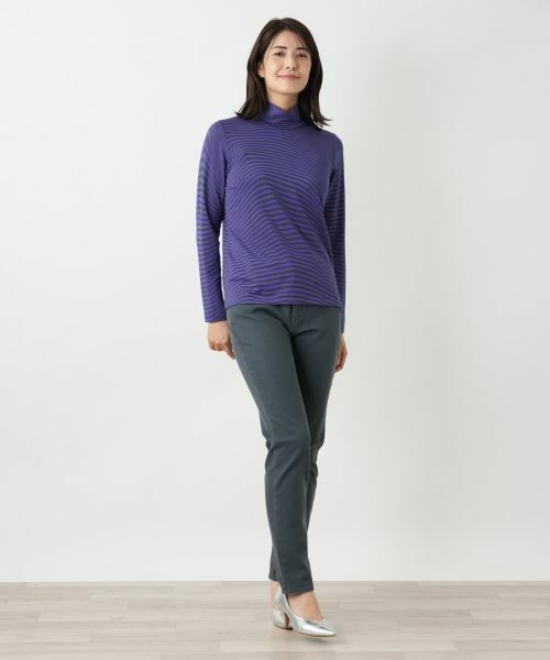 Leilian / レリアン カットソー | ボーダーハイネックカットソー | 詳細7