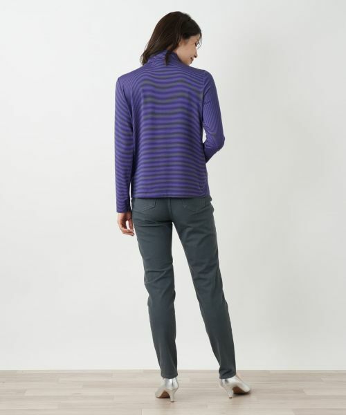 Leilian / レリアン カットソー | ボーダーハイネックカットソー | 詳細9