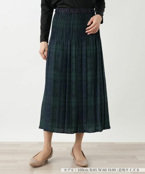 Leilian/レリアン チェックプリーツスカート【Leilian WHITE LABEL】 ダークグリーン 11(L) Leilian/レリアン チェックプリーツスカート【Leilian WHITE LABEL】 ダークグリーン 11(L)