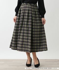 Leilian / レリアン ミニ・ひざ丈スカート | ラメチェックフレアスカート【Leilian WHITE LABEL】