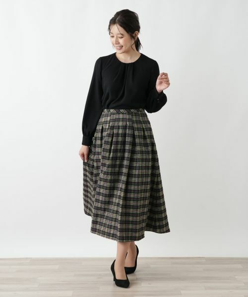 Leilian / レリアン ミニ・ひざ丈スカート | ラメチェックフレアスカート【Leilian WHITE LABEL】 | 詳細1