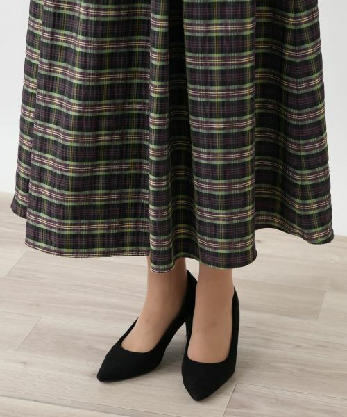Leilian / レリアン ミニ・ひざ丈スカート | ラメチェックフレアスカート【Leilian WHITE LABEL】 | 詳細13