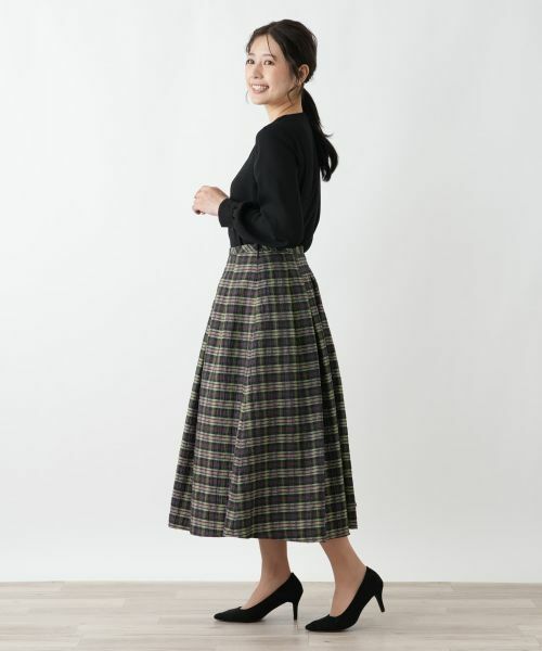 Leilian / レリアン ミニ・ひざ丈スカート | ラメチェックフレアスカート【Leilian WHITE LABEL】 | 詳細2