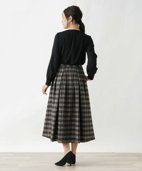 Leilian / レリアン ミニ・ひざ丈スカート | ラメチェックフレアスカート【Leilian WHITE LABEL】 | 詳細3