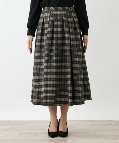 Leilian / レリアン ミニ・ひざ丈スカート | ラメチェックフレアスカート【Leilian WHITE LABEL】 | 詳細7