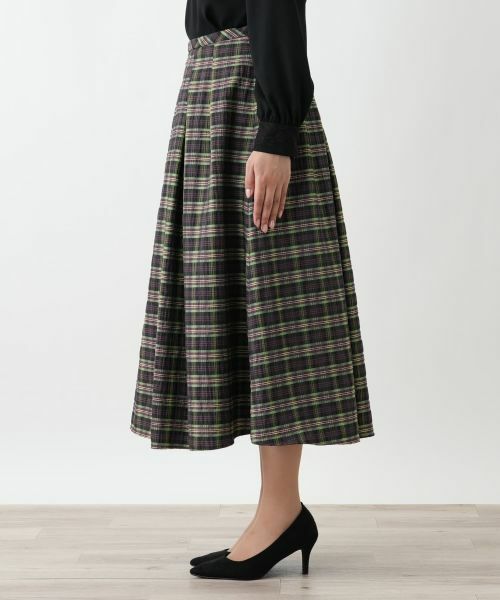 Leilian / レリアン ミニ・ひざ丈スカート | ラメチェックフレアスカート【Leilian WHITE LABEL】 | 詳細8