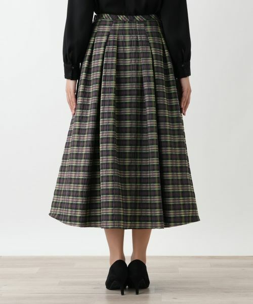 Leilian / レリアン ミニ・ひざ丈スカート | ラメチェックフレアスカート【Leilian WHITE LABEL】 | 詳細9