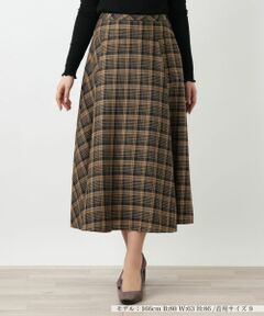 Leilian / レリアン ミニ・ひざ丈スカート | ラメチェックフレアスカート【25年9月カタログ】