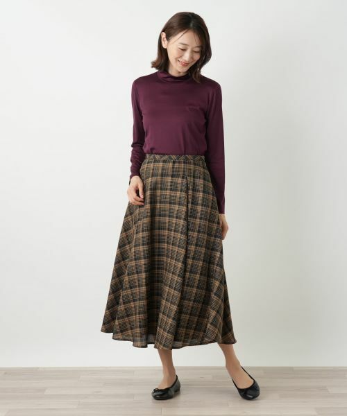 Leilian / レリアン ミニ・ひざ丈スカート | ラメチェックフレアスカート【25年9月カタログ】 | 詳細13