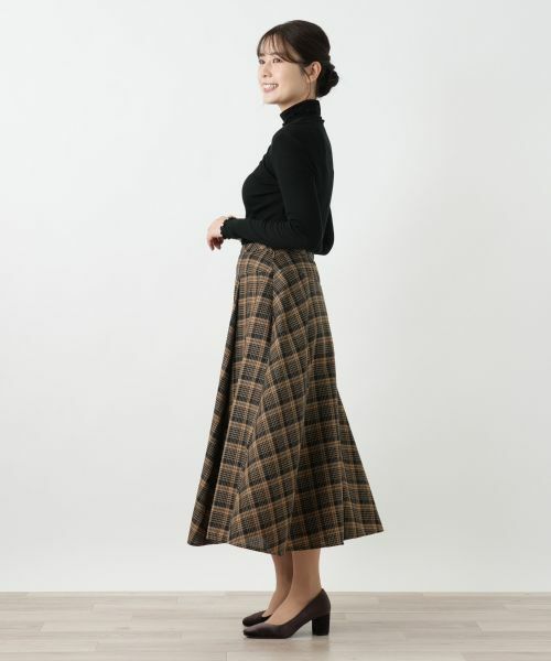 Leilian / レリアン ミニ・ひざ丈スカート | ラメチェックフレアスカート【25年9月カタログ】 | 詳細2