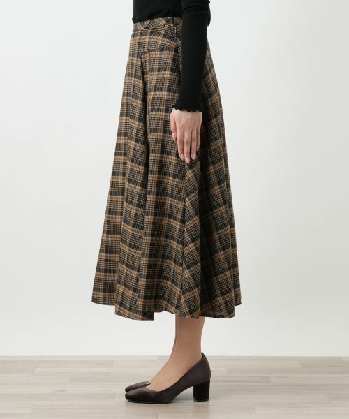 Leilian / レリアン ミニ・ひざ丈スカート | ラメチェックフレアスカート【25年9月カタログ】 | 詳細5