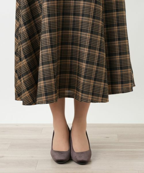 Leilian / レリアン ミニ・ひざ丈スカート | ラメチェックフレアスカート【25年9月カタログ】 | 詳細9