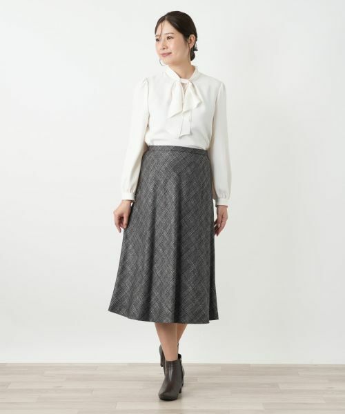 Leilian / レリアン ミニ・ひざ丈スカート | チェックフレアスカート【BOTTO GIUSEPPE】 | 詳細1