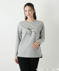 Leilian / レリアン カットソー | 刺繍クルーネックカットソー