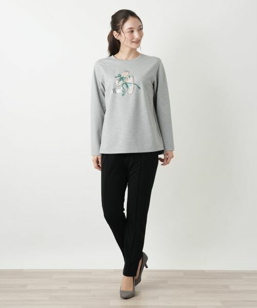Leilian / レリアン カットソー | 刺繍クルーネックカットソー | 詳細4