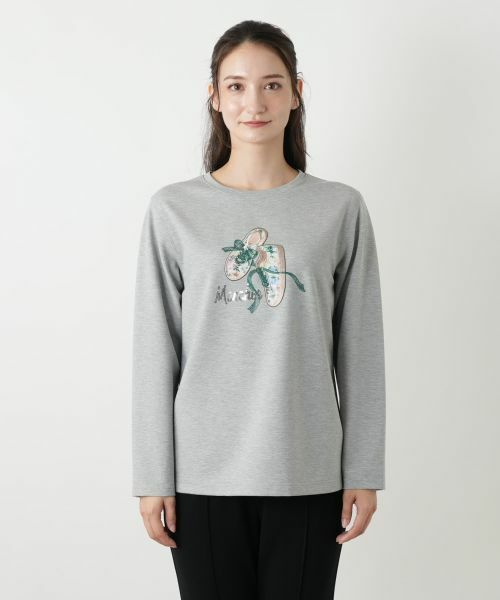 Leilian / レリアン カットソー | 刺繍クルーネックカットソー | 詳細7