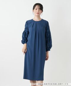 Leilian / レリアン ドレス | レース切替タックワンピース【セレモニー】