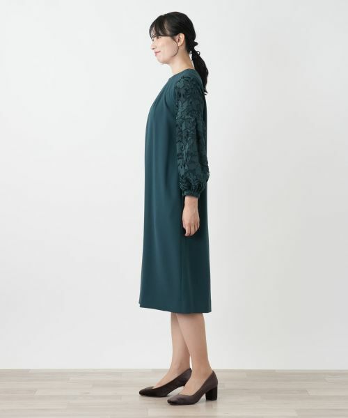 Leilian / レリアン ドレス | レース切替タックワンピース【セレモニー】 | 詳細2