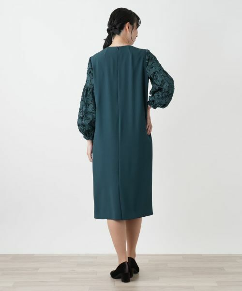 Leilian / レリアン ドレス | レース切替タックワンピース【セレモニー】 | 詳細3