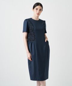 Leilian / レリアン ドレス | レースクルーネックワンピース