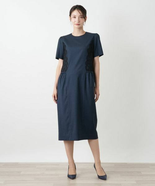 Leilian / レリアン ドレス | レースクルーネックワンピース | 詳細4