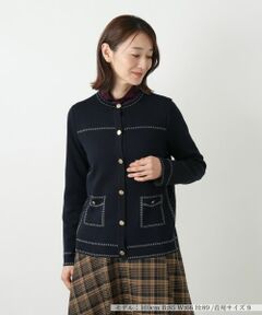 Leilian / レリアン カーディガン・ボレロ | ノーカラーカーディガン【25年9月カタログ】