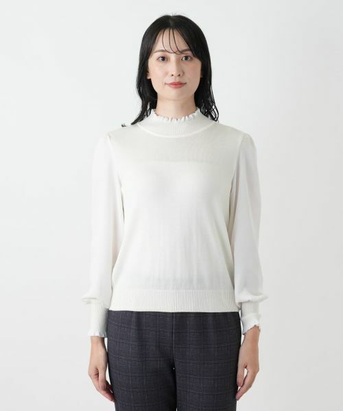 Leilian / レリアン ニット・セーター | ハイネック切替プルオーバー【セレモニー】 | 詳細7