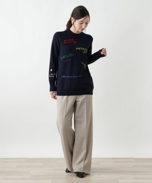 Leilian / レリアン ニット・セーター | 刺繍インターシャ編みニット | 詳細1