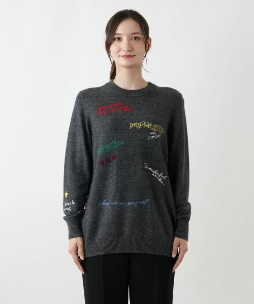 Leilian / レリアン ニット・セーター | 刺繍インターシャ編みニット | 詳細7