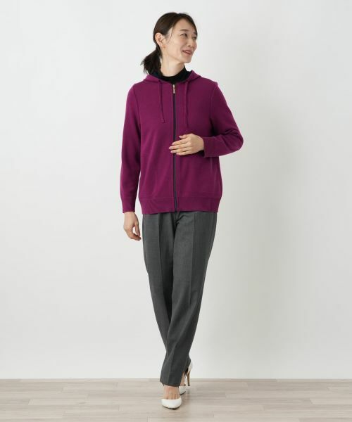 Leilian / レリアン その他アウター | 配色ジップニットパーカ | 詳細1