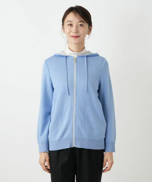 Leilian / レリアン その他アウター | 配色ジップニットパーカ | 詳細7