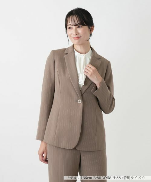 Leilian/レリアン ストライプブレザー ブラウン 11(L) Leilian/レリアン ストライプブレザー ブラウン 11(L)