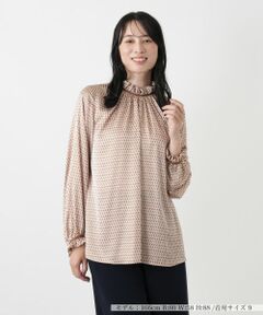 Leilian / レリアン シャツ・ブラウス | 幾何学柄ボリュームスリーブブラウス