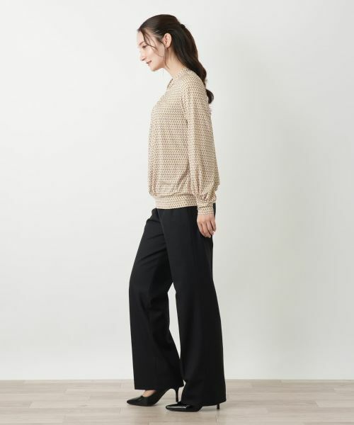 Leilian / レリアン カットソー | 幾何学柄ギャザープルオーバー | 詳細2